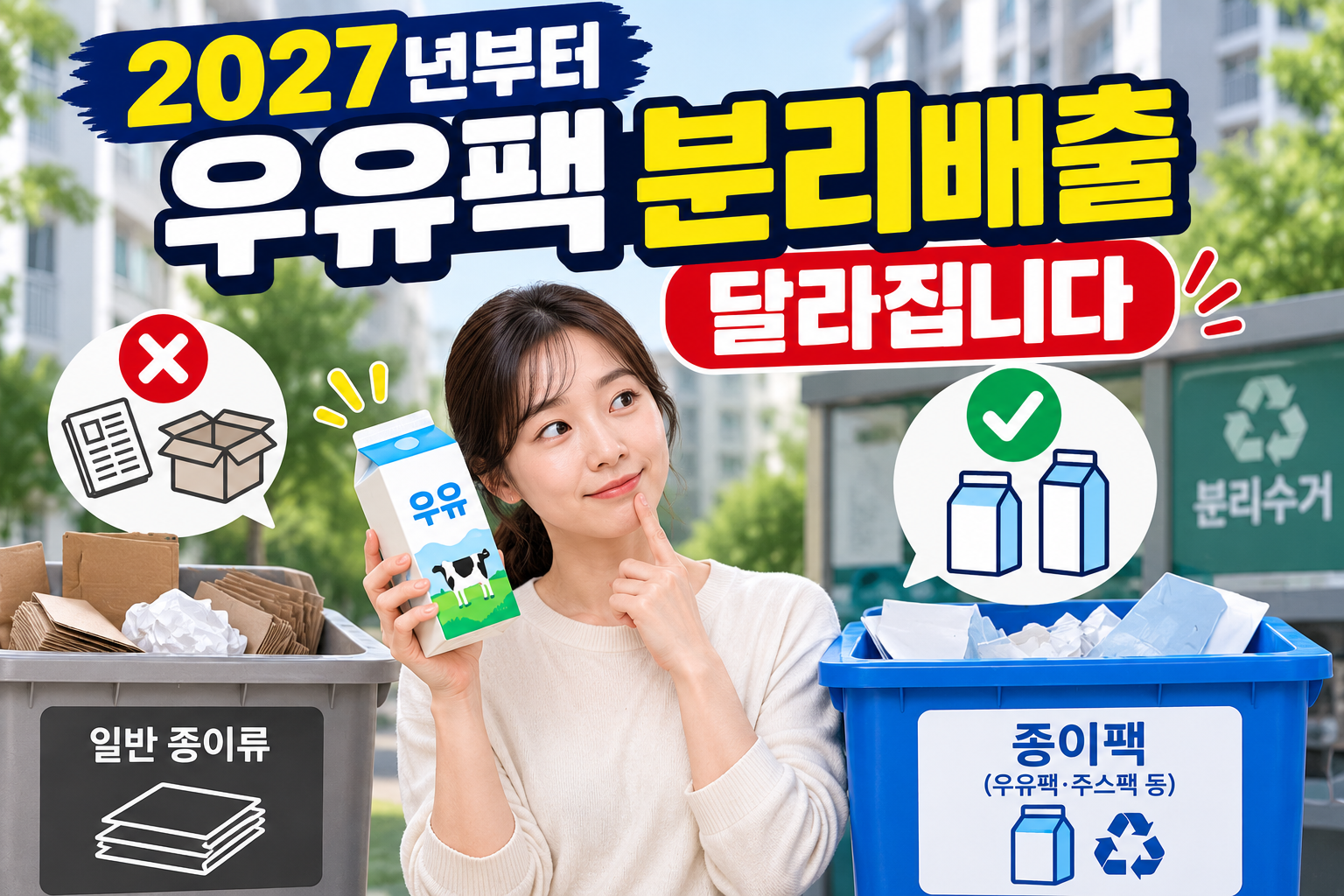 2027년 우유팩 분리배출 의무화와 올바른 배출방법