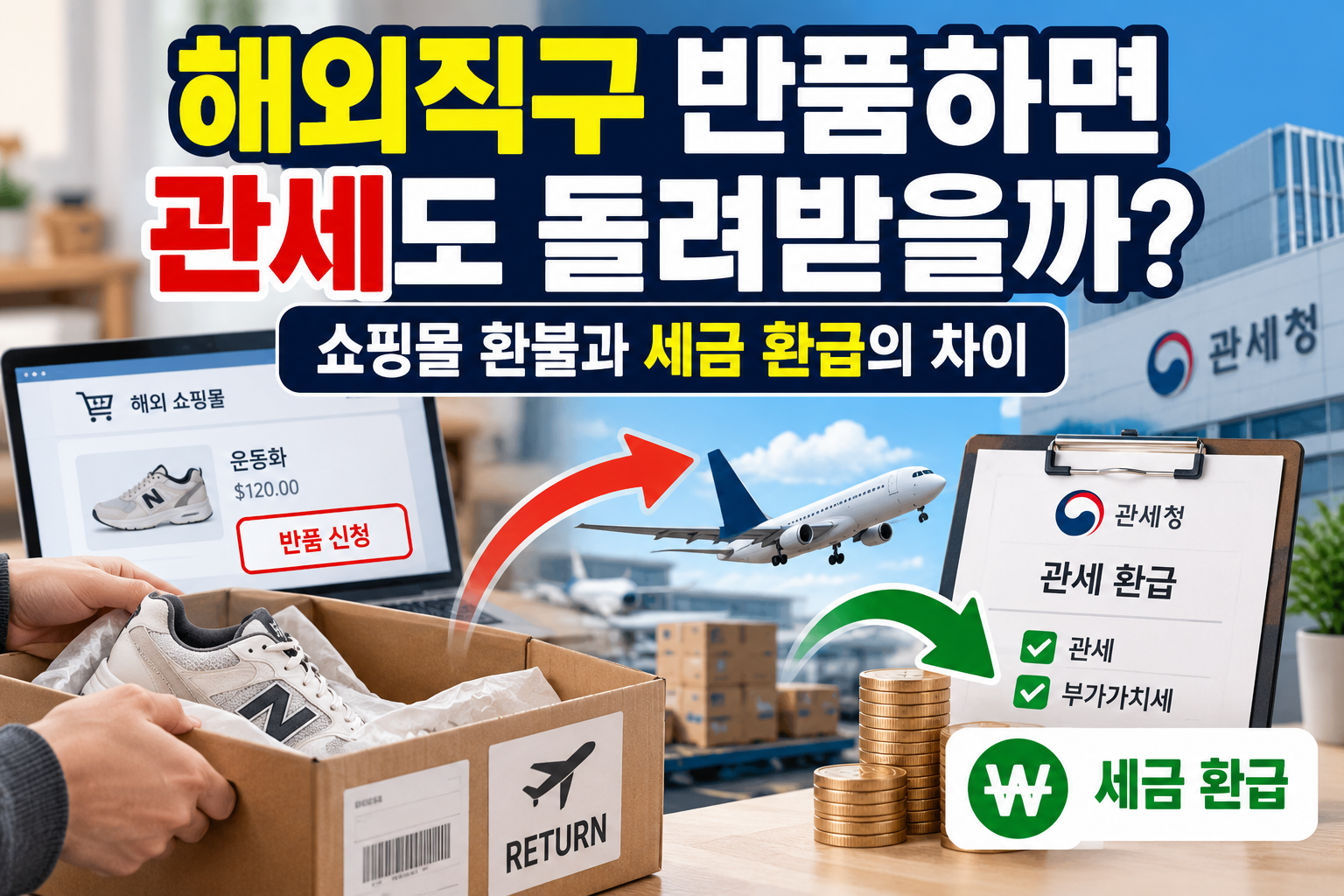 해외직구 반품 시 관세와 부가가치세 환급 방법, 쇼핑몰 환불과 세금 환급의 차이